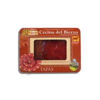 Cecina sliced with oliveoil